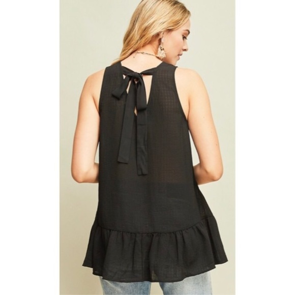 ❗️CLEARANCE❗️Black Embroidered Tunic Tank S M L - Picture 3 of 3